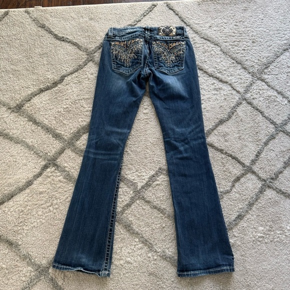 Miss Me Jeans signature boot low rise embellished embroidered pockets sequin 28 - Picture 7 of 9